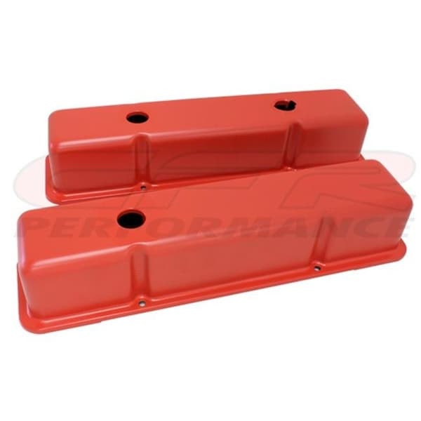 Cfr Performance CFR HZ-9519-PO 1958-86 Chevy Small Block 283-305-327-350-400 Tall Smooth Valve Covers - Orange HZ-9519-PO - main